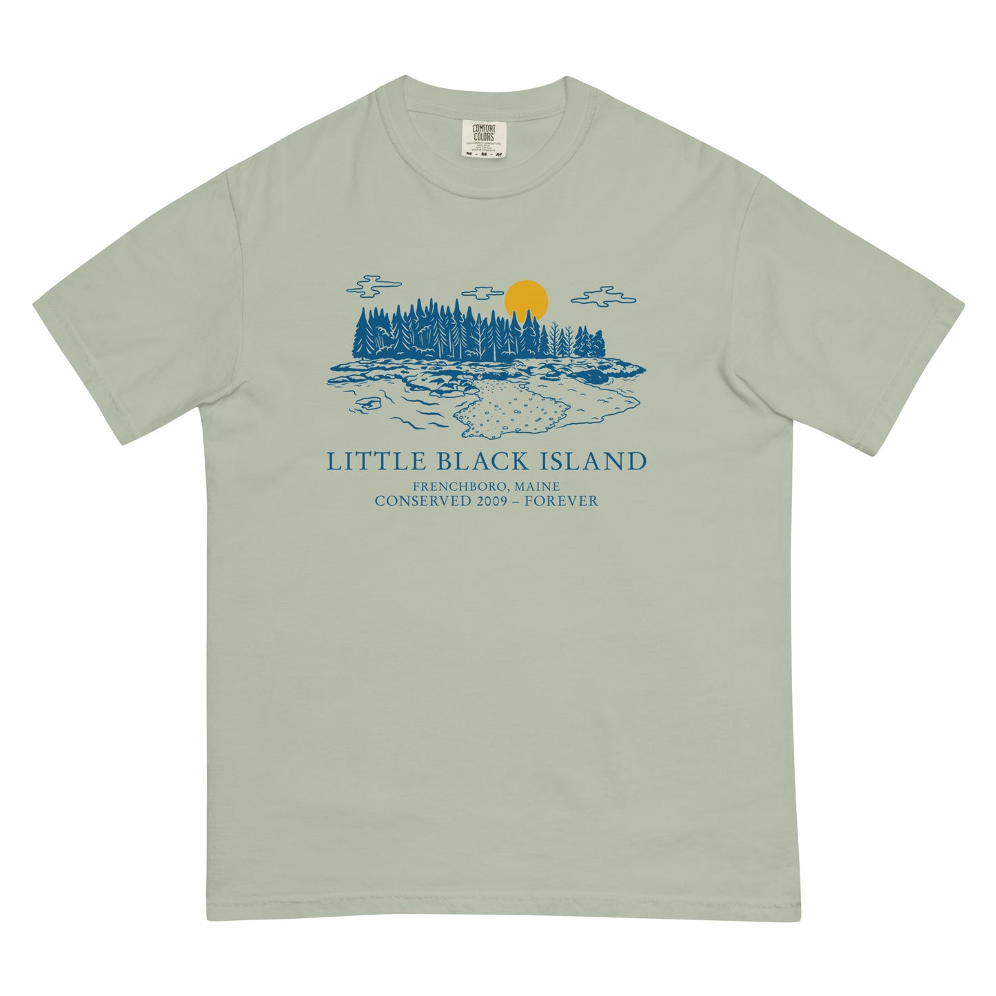 Black Island T-Shirt Blue Design