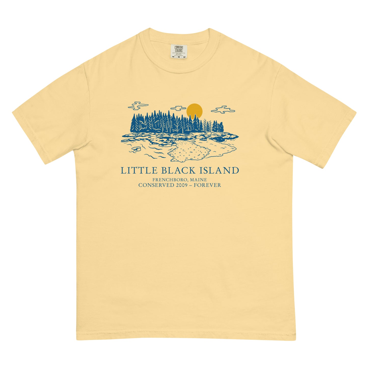 Black Island T-Shirt Blue Design