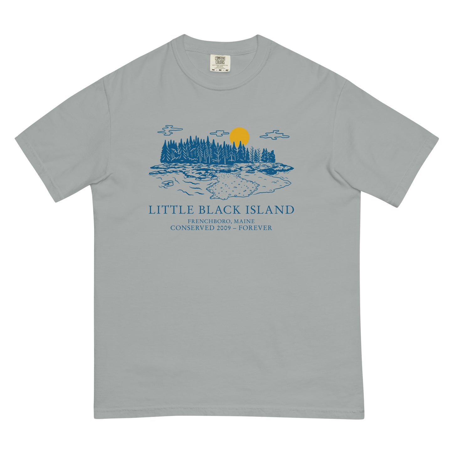 Black Island T-Shirt Blue Design
