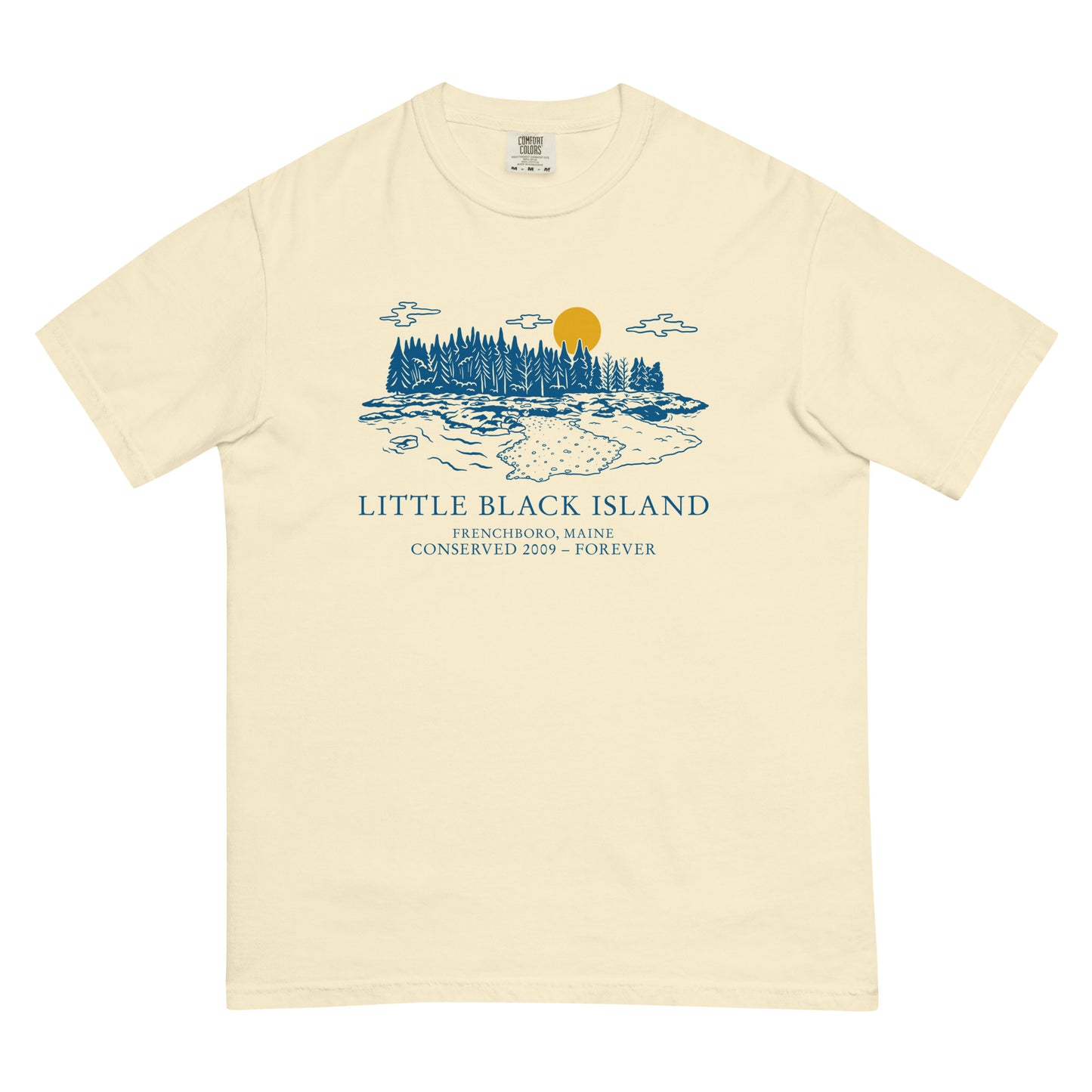 Black Island T-Shirt Blue Design