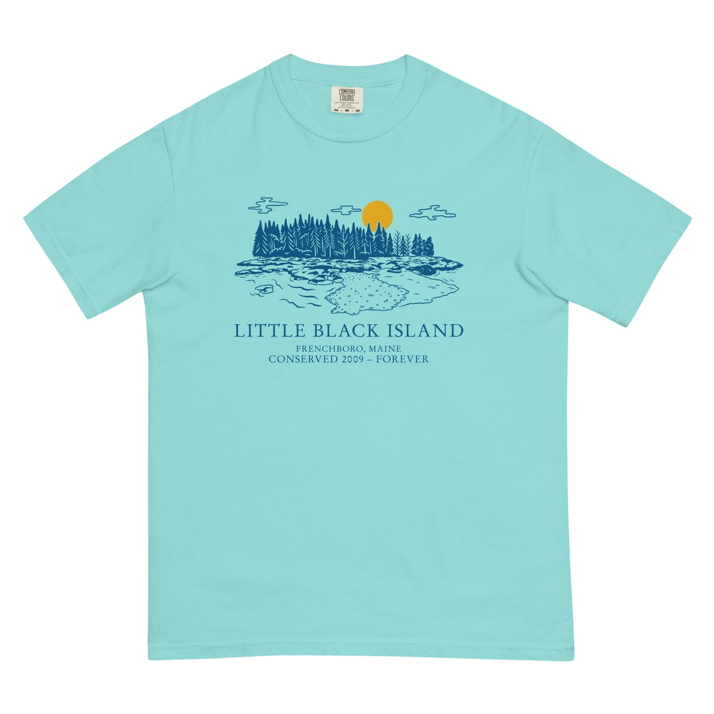 Black Island T-Shirt Blue Design