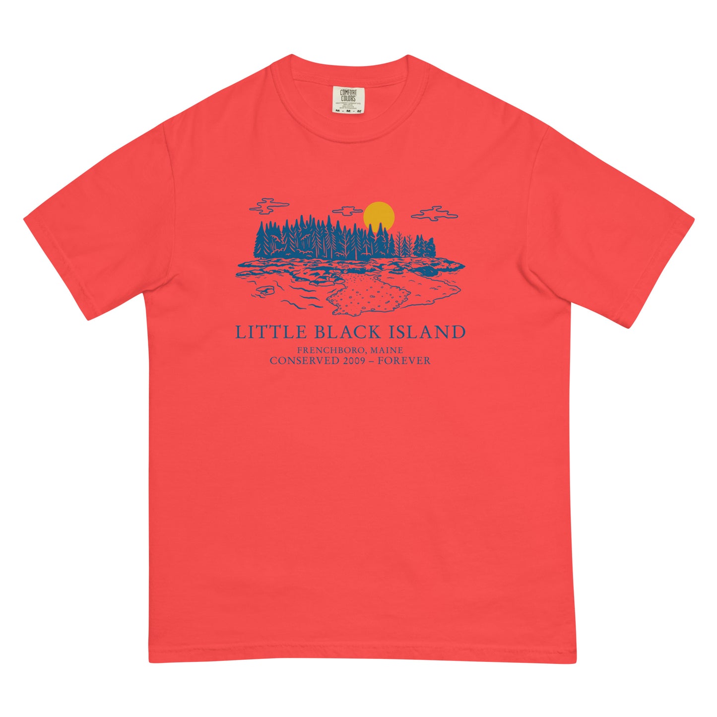 Black Island T-Shirt Blue Design