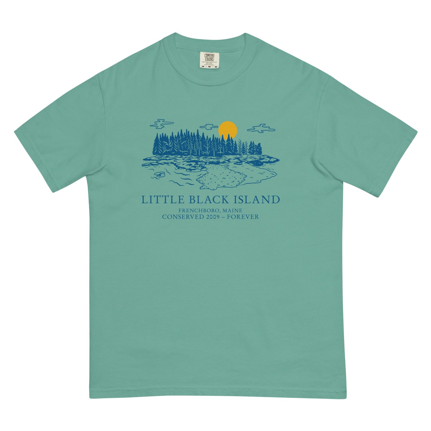 Black Island T-Shirt Blue Design