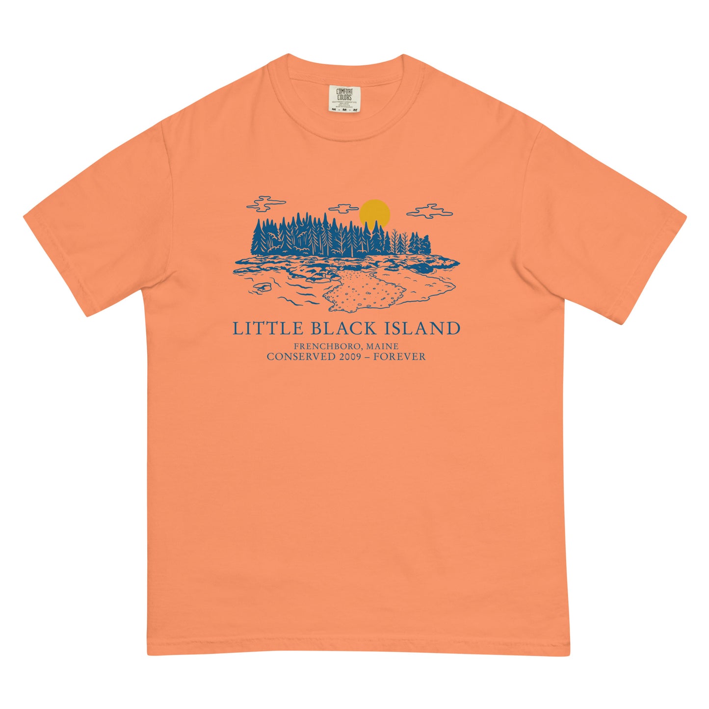 Black Island T-Shirt Blue Design