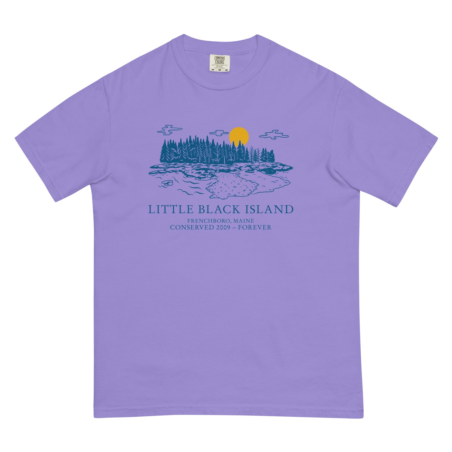 Black Island T-Shirt Blue Design
