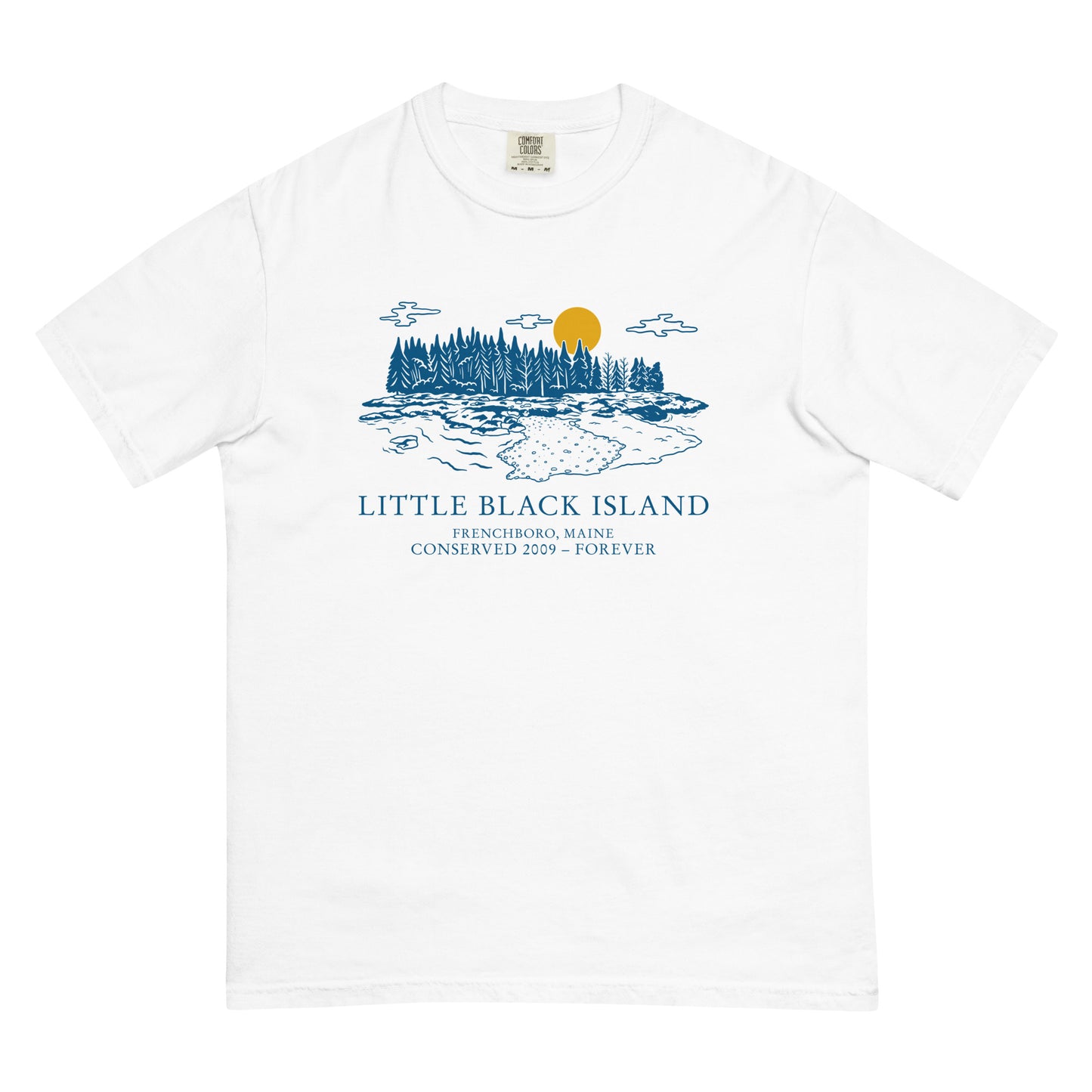 Black Island T-Shirt Blue Design